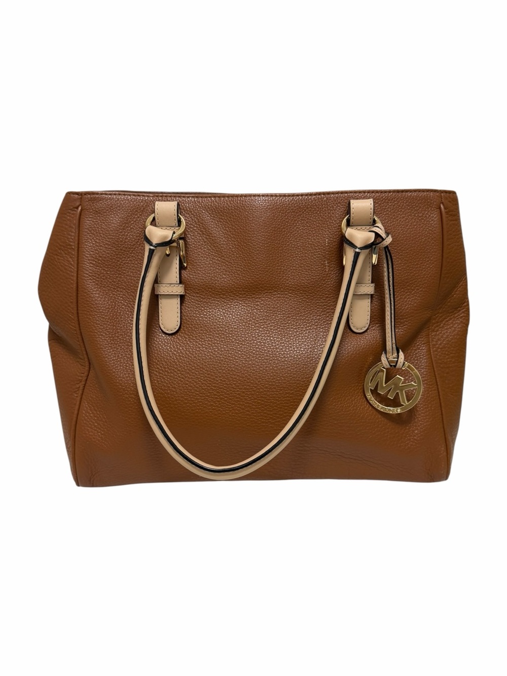 Michael Kors Pebbled Caramel/Tan Leather Tote Handbag